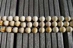 (SPL00025) Petrified Honey Palm Wood 9-10mm round beads