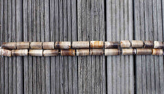 Matte Petrified Wood 17-19mm triangular prism beads (ETB00042)