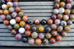 Petrified Rainbow Wood from Arizona 15mm round beads (ETB00256)