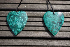Natural Amazing blue Peruvian Chrysocolla heart shape pendant  (ETP00122)
