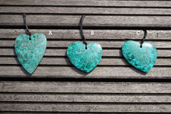 Natural Amazing blue Peruvian Chrysocolla heart shape pendant  (ETP00120)