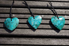 Natural Amazing blue Peruvian Chrysocolla heart shape pendant  (ETP00123)