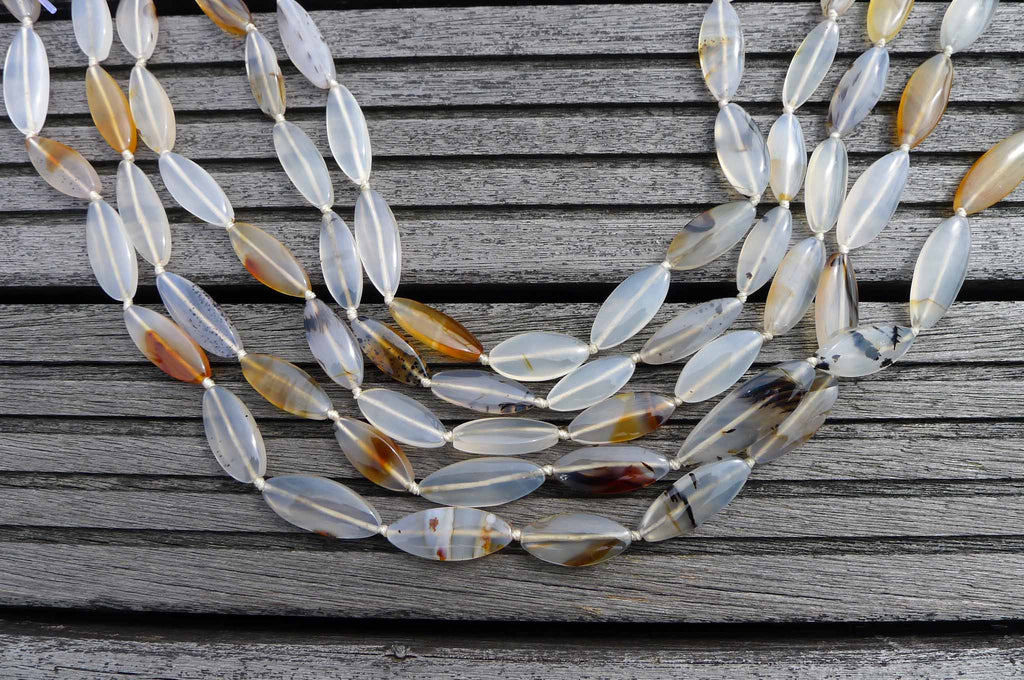 Montana Moss Agate 7-11mm Marquise beads (ETB00477)