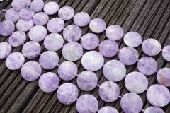 Natural Lavender Amethyst (Madagascar) 26-35mm round disc beads (ETB00476)