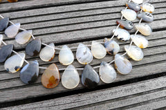 Montana Moss Agate 14-25mm teardrop beads (ETB00423)