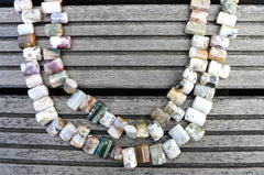 Ocean Jasper 9-12mm square beads (ETB00271)