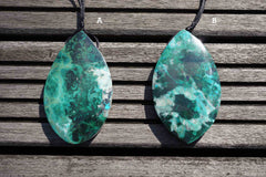 Natural Amazing blue Peruvian Chrysocolla freeform pendant  (ETP00121)