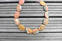 Matte Landscape/ Polychrome jasper 20-27mm oval flat beads (ETB00478)