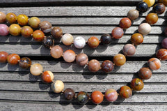 Petrified Rainbow Wood from Arizona 14-15mm round beads (ETB00260)