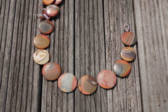 Matte Landscape/ Polychrome jasper 33-43mm round disc beads (ETB00386)