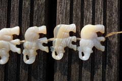 Natural Agate 34-37mm Elephant beads handmade (ETB00291)