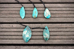 Natural Amazing blue Peruvian Chrysocolla freeform pendant  (ETP00116)