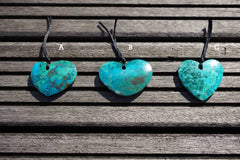 Natural Amazing blue Peruvian Chrysocolla heart shape pendant  (ETP00124)