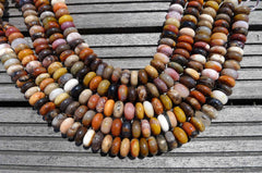 Petrified Rainbow Wood 13-14mm from Arizona rondelle beads (ETB00259)