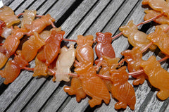 Peach Aventurine 15-18mm Owl beads (ETB00283)