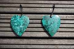 Natural Amazing blue Peruvian Chrysocolla heart shape pendant  (ETP00122)