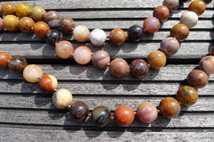 Petrified Rainbow Wood from Arizona 14-15mm round beads (ETB00260)