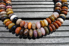 Petrified Rainbow Wood 13-14mm from Arizona rondelle beads (ETB00259)