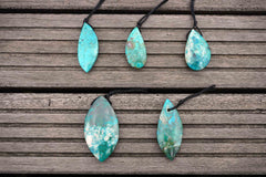 Natural Amazing blue Peruvian Chrysocolla freeform pendant  (ETP00116)