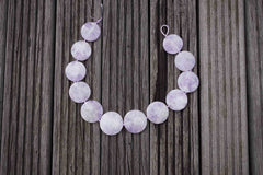 Natural Lavender Amethyst (Madagascar) 26-35mm round disc beads (ETB00476)