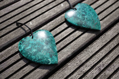 Natural Amazing blue Peruvian Chrysocolla heart shape pendant  (ETP00122)