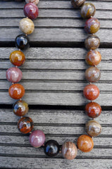 Petrified Rainbow Wood from Arizona 15mm round beads (ETB00256)