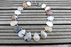 Montana Moss Agate 14-25mm teardrop beads (ETB00423)