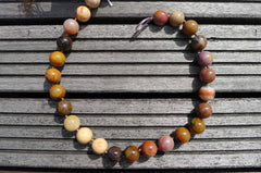 Petrified Rainbow Wood from Arizona 14-15mm round beads (ETB00260)