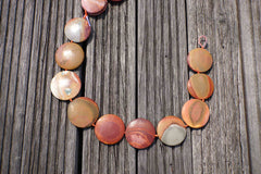 Matte Landscape/ Polychrome jasper 33-43mm round disc beads (ETB00386)