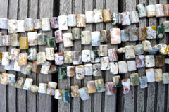 Ocean Jasper 9-12mm square beads (ETB00271)