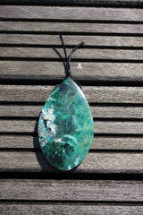 Natural Amazing blue Peruvian Chrysocolla freeform pendant  (ETP00121)