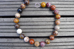 Petrified Rainbow Wood from Arizona 15mm round beads (ETB00256)