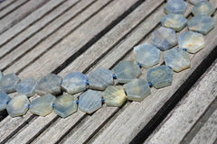 Rare Blue Sapphire corundum hexagon beads (ETB00415)