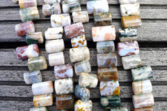 Ocean Jasper 9-12mm square beads (ETB00271)
