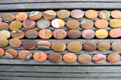 Matte Landscape/ Polychrome jasper 20-27mm oval flat beads (ETB00478)