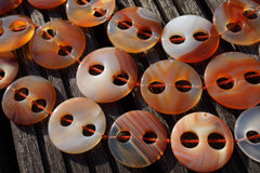 Carnelian large 32-38mm round button two holes beads (ETB00278)