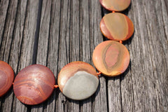 Matte Landscape/ Polychrome jasper 33-43mm round disc beads (ETB00386)