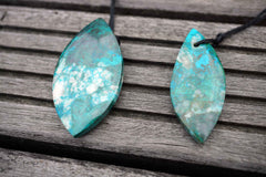 Natural Amazing blue Peruvian Chrysocolla freeform pendant  (ETP00116)