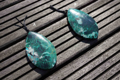 Natural Amazing blue Peruvian Chrysocolla freeform pendant  (ETP00121)