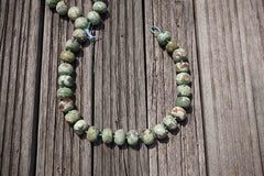 Rainforest Rhyolite (matte) 18.5-21mm rondelle beads (ETB00364)