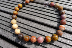 Petrified Rainbow Wood from Arizona 14-15mm round beads (ETB00260)