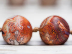 Matte Laguna Lace Agate 12-13.5mm round beads (ETB00833)
