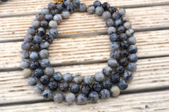 Dendrite Agate 13-15 mm round beads  (ETB01843) Unique jewelry/Vintage jewelry/Gemstone necklace