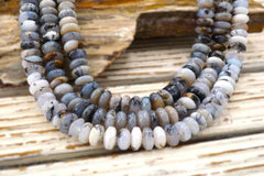 Dendrite Agate 9 mm rondelle beads  (ETB01701) Unique jewelry/Vintage jewelry/Gemstone necklace