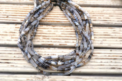 Dendrite Agate 4-5 mm cylinder beads  (ETB01847) Unique jewelry/Vintage jewelry/Gemstone necklace