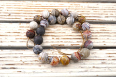 Matte Laguna Lace Agate round beads 15-16mm (ETB00952)