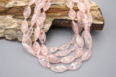 Rose quartz marquise beads 9-12mm (ETB01814) Healing crystal/Reiki healing/Healing necklace