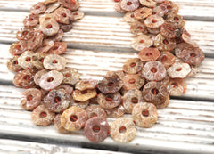 Pink Agate 18 - 23mm abstract donut beads (ETB01853) Unique jewelry/Vintage jewelry/Gemstone necklace