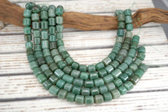 Green Aventurine Cylinder Beads 14-15mm (ETB01792) Unique jewelry/Vintage jewelry/Gemstone necklace