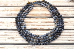 Dendrite Agate 7-9 mm round beads  (ETB01846) Unique jewelry/Vintage jewelry/Gemstone necklace